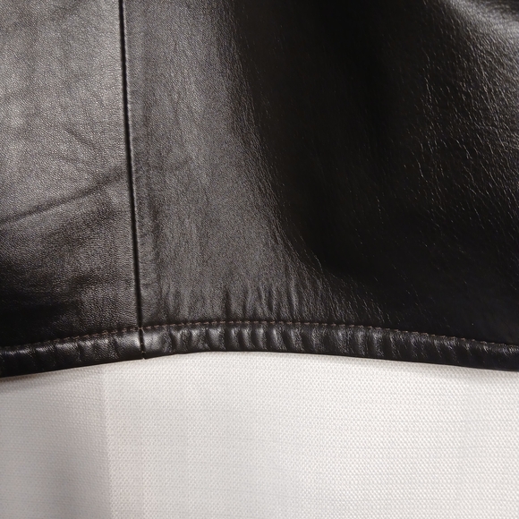 Unisex Jacket Reversable Leather Hoody Dark Brown W/Unique Print - Size Large. - Picture 9 of 16